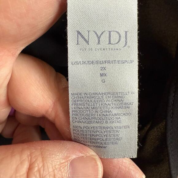 NYDJ Not Your Daughters Jeans Blouse Womens Plus 2XL Black Oversized Relaxed - Picture 6 of 11